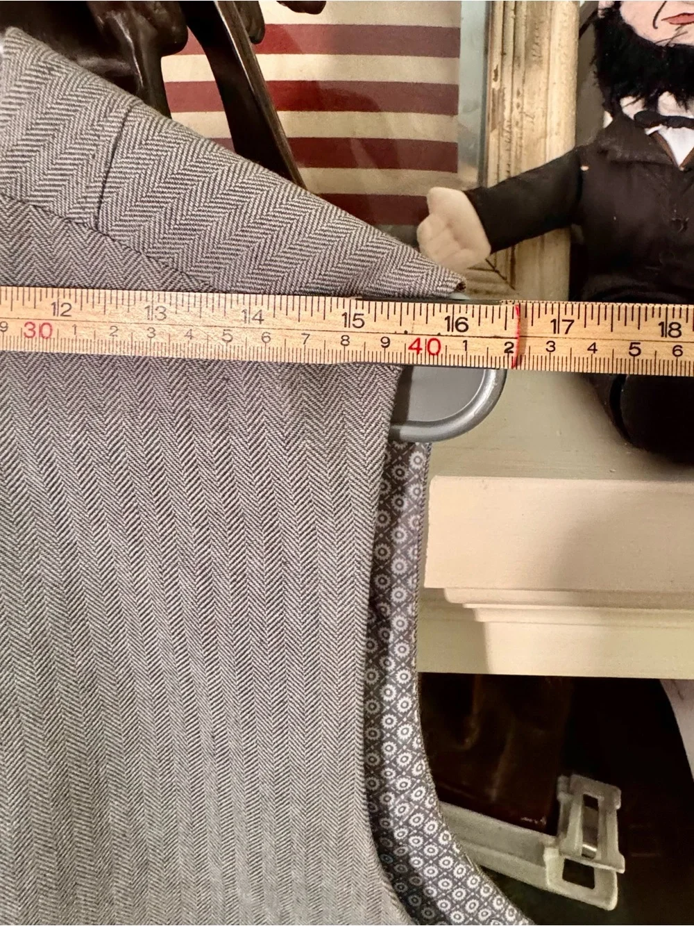 Joseph Abboud Men’s XL Gray Herringbone Suit Vest Waistcoat 5-Button Lined